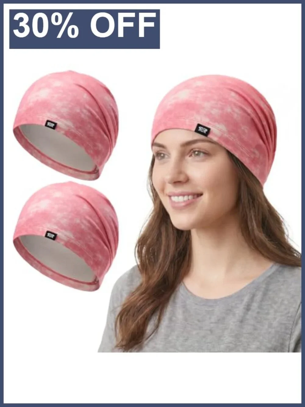 2 Pack Slouchy Beanie for Men Women, 92% Rayon 8% Spandex, Breathable,